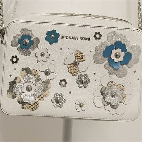 michael kors floral crossbody|MICHAEL Michael Kors Large Jet Set Floral Embellished .